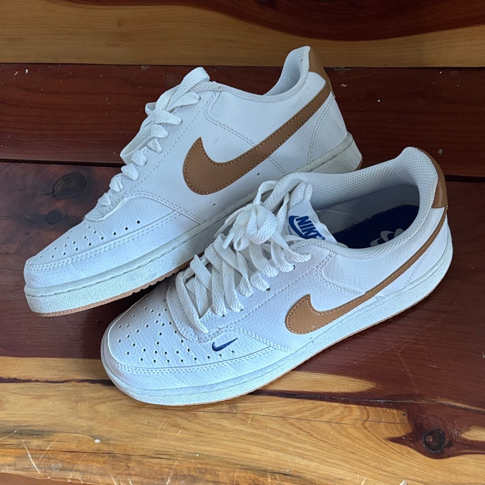 Nike White and Brown Women's Sneakers